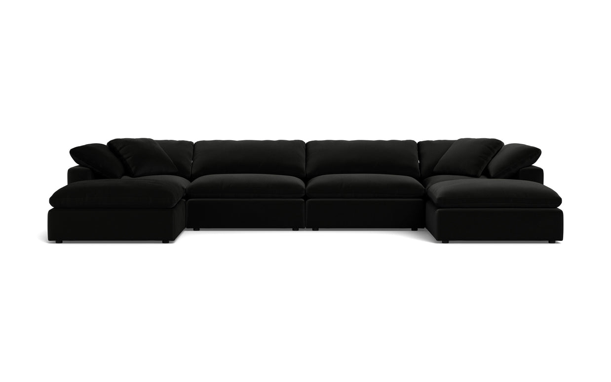 Kooper 4pc Sectional With Double Ottoman-Superb Gun Metal-MAK Modern