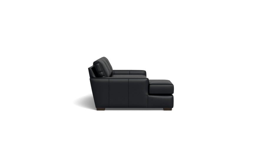 Kai Leather Left Chaise Sectional-Leather Sofa-Tribeca Black Leather-MAK Modern