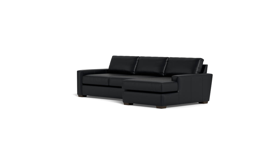Kai Leather Right Chaise Sectional-Leather Sofa-Tribeca Black Leather-MAK Modern