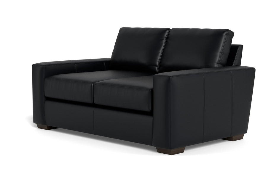 Kai Leather Loveseat-Leather Sofa-Tribeca Black Leather-MAK Modern