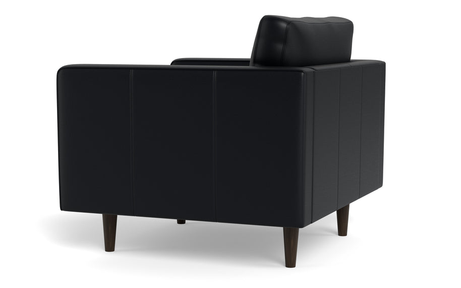 Ayden Leather Arm Chair-Leather Sectional-Tribeca Black Leather-MAK Modern