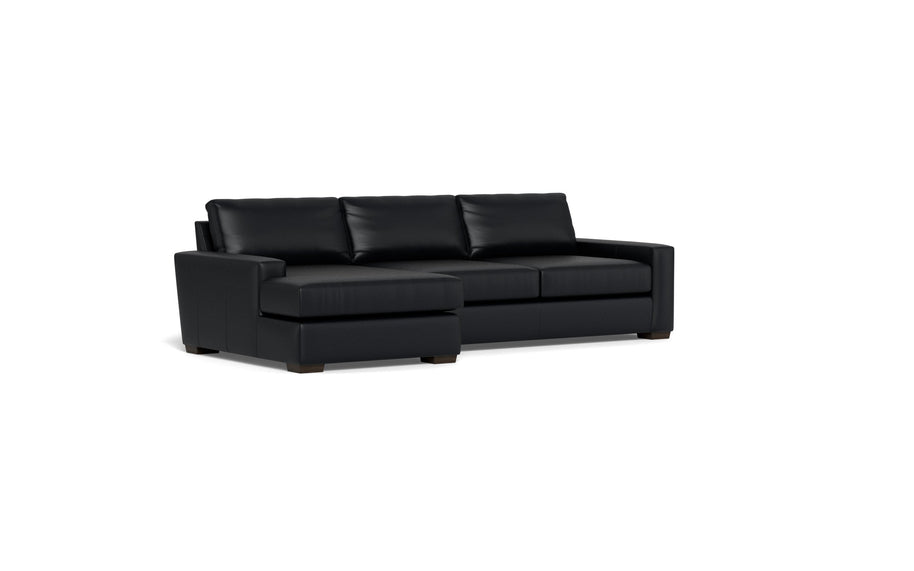 Kai Leather Left Chaise Sectional-Leather Sofa-Tribeca Black Leather-MAK Modern