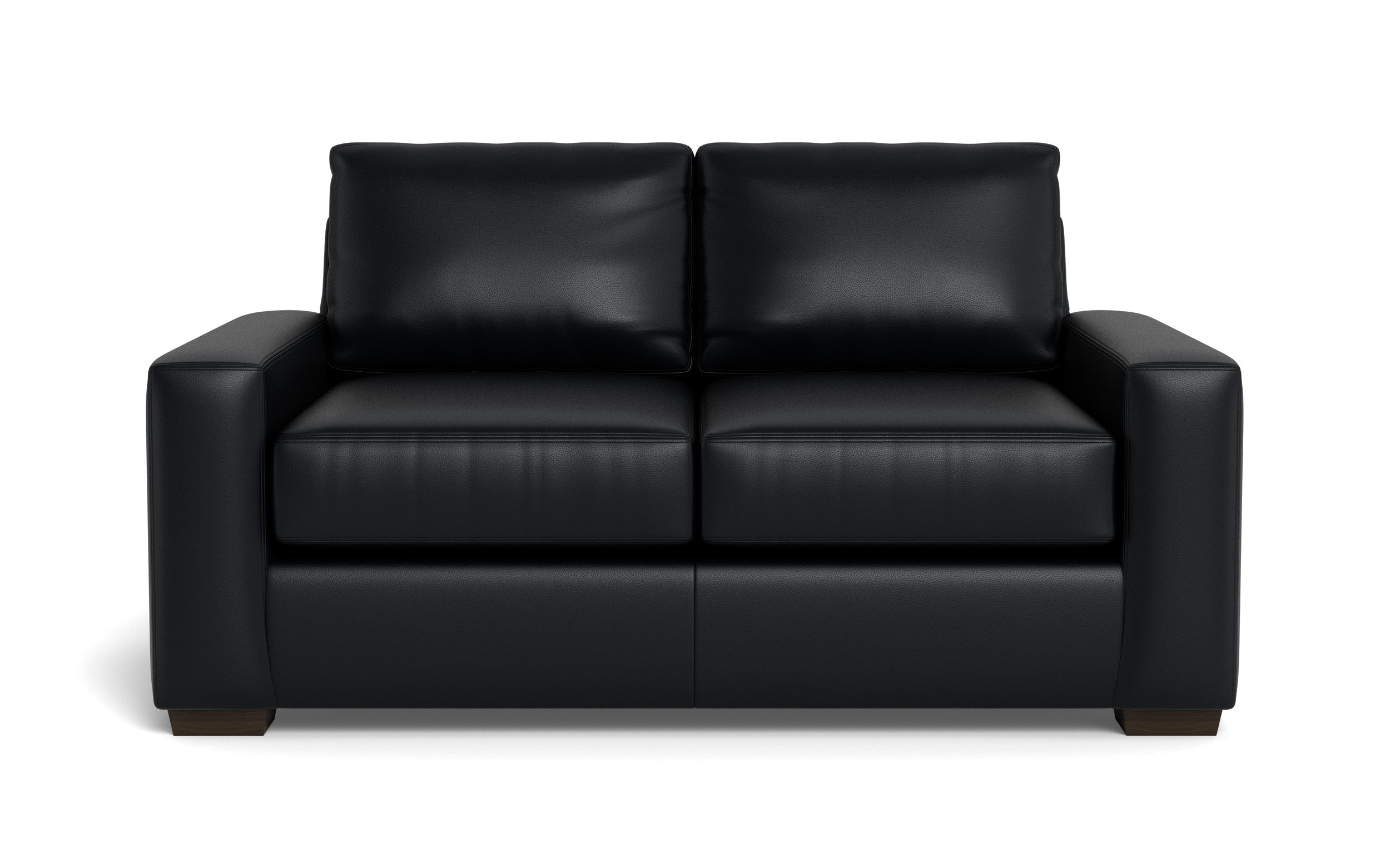 Kai Leather Loveseat-Leather Sofa-Tribeca Black Leather-MAK Modern