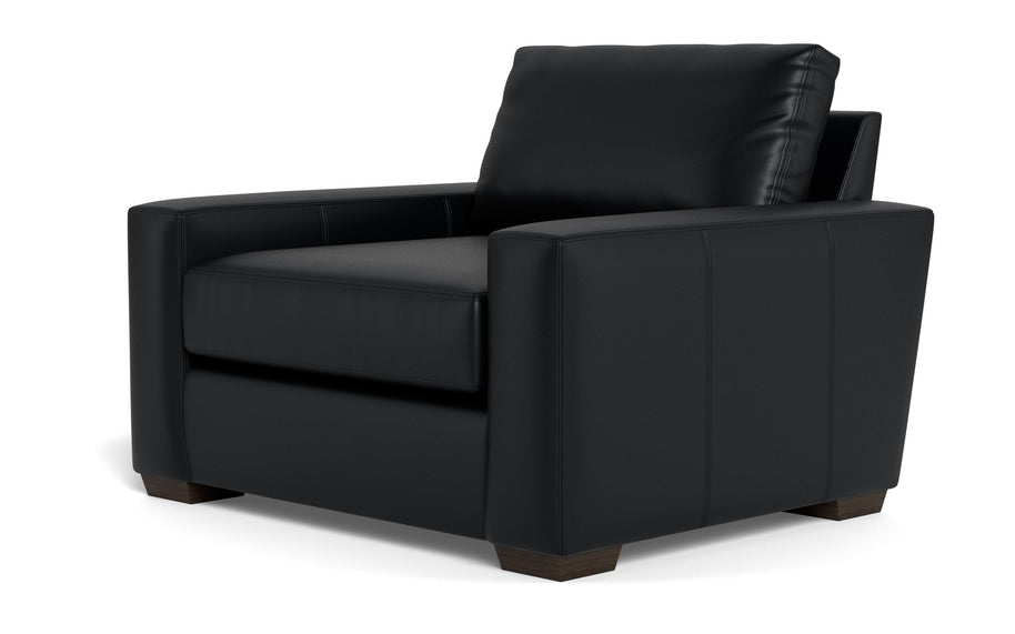 Kai Leather Arm Chair-Leather Sofa-Tribeca Black Leather-MAK Modern