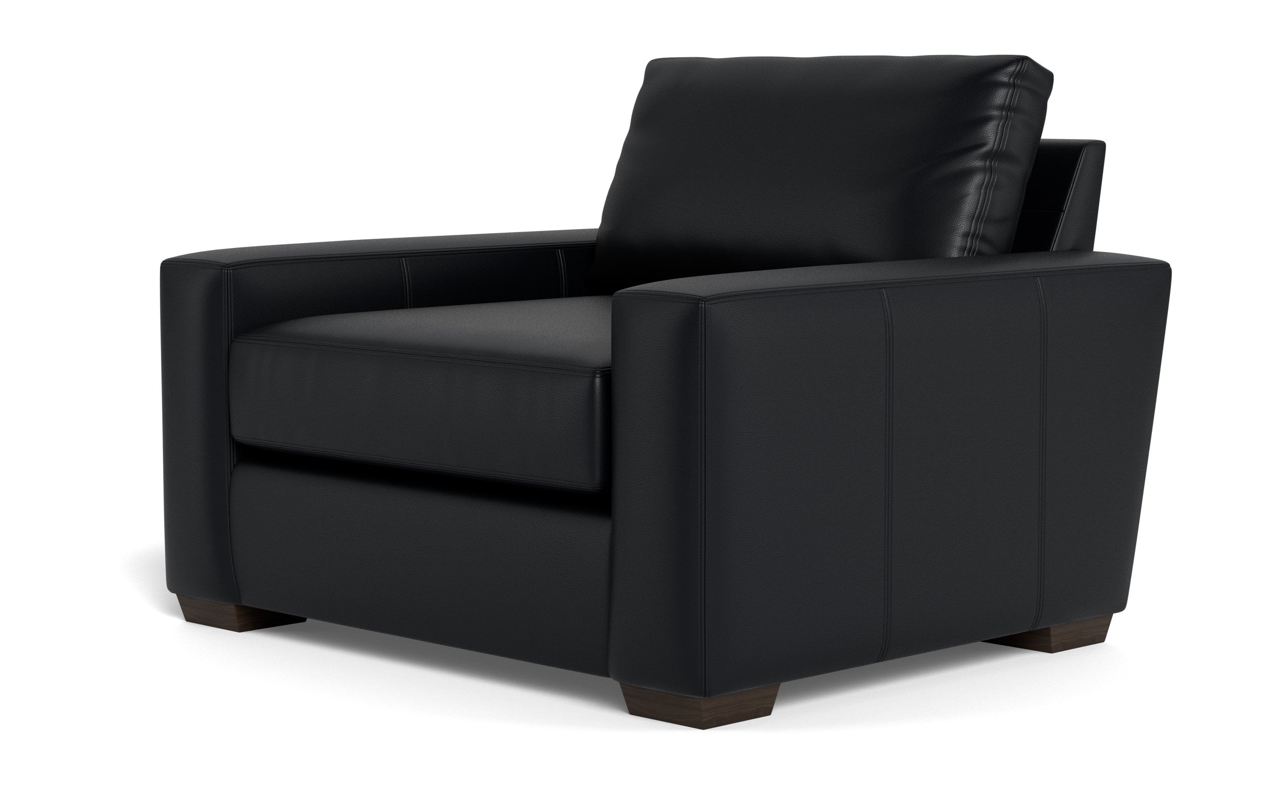 Kai Leather Arm Chair-Leather Sofa-Tribeca Black Leather-MAK Modern