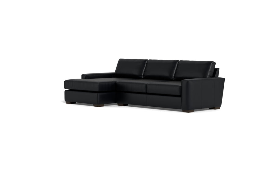 Kai Leather Left Chaise Sectional-Leather Sofa-Tribeca Black Leather-MAK Modern