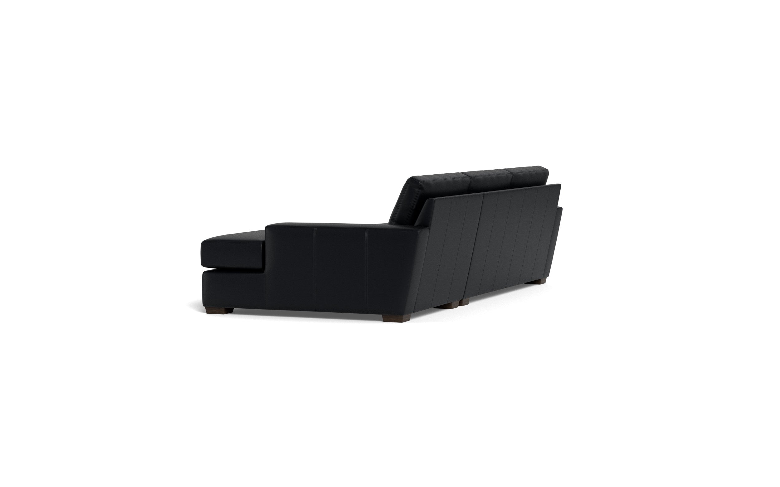 Kai Leather Right Chaise Sectional-Leather Sofa-Tribeca Black Leather-MAK Modern