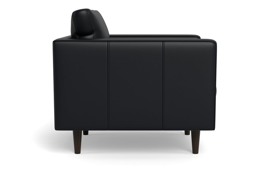 Ayden Leather Arm Chair-Leather Sectional-Tribeca Black Leather-MAK Modern