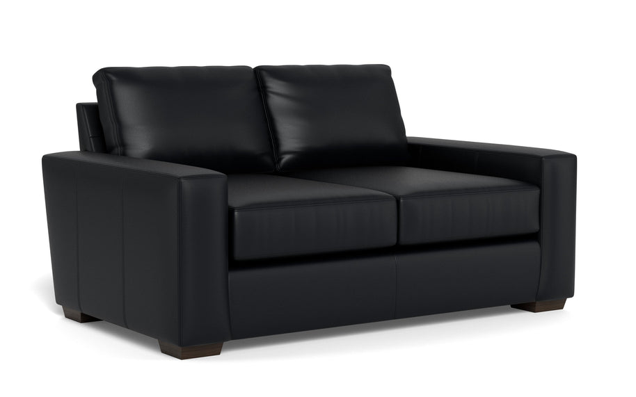 Kai Leather Loveseat-Leather Sofa-Tribeca Black Leather-MAK Modern