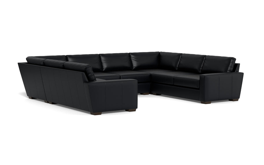 Kai Leather U Sectional-Leather Sofa-Tribeca Black Leather-MAK Modern