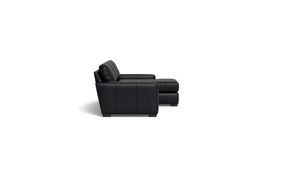 Kai Leather Right Chaise Sectional-Leather Sofa-Tribeca Black Leather-MAK Modern
