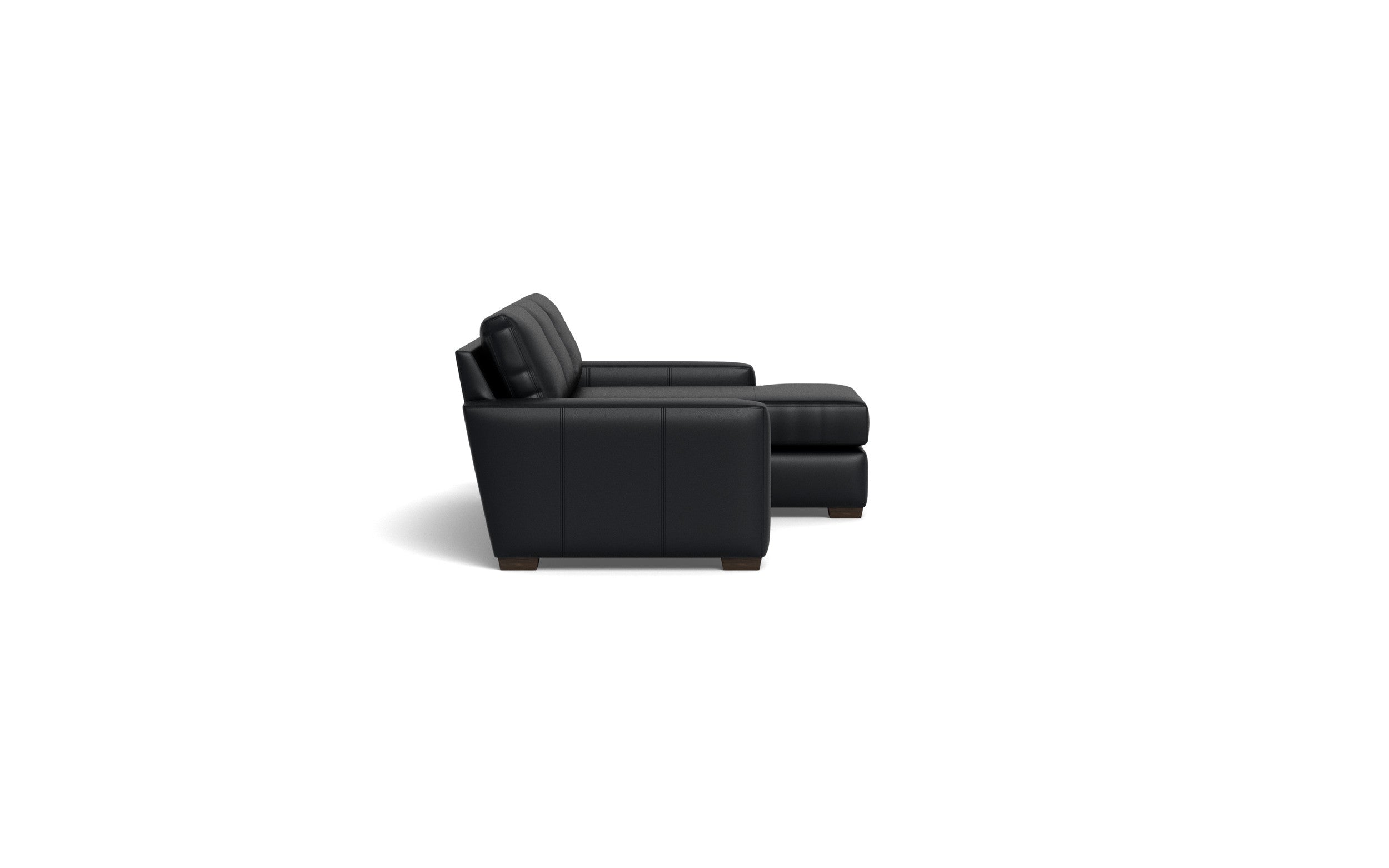 Kai Leather Right Chaise Sectional-Leather Sofa-Tribeca Black Leather-MAK Modern