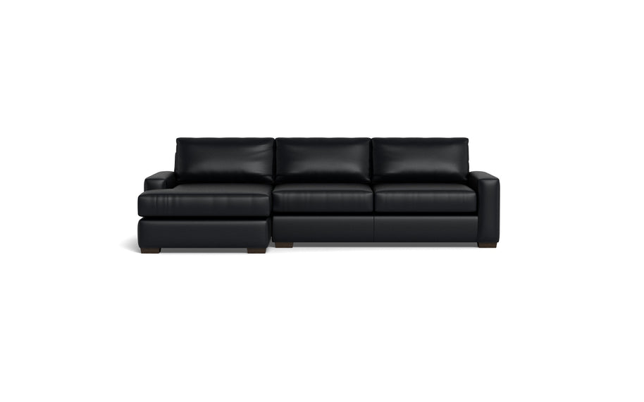 Kai Leather Left Chaise Sectional-Leather Sofa-Tribeca Black Leather-MAK Modern
