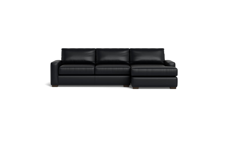 Kai Leather Right Chaise Sectional-Leather Sofa-Tribeca Black Leather-MAK Modern