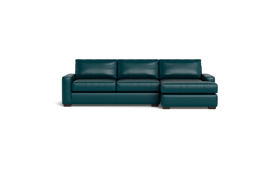 Kai Leather Right Chaise Sectional-Leather Sofa-Tribeca Lagoon-MAK Modern