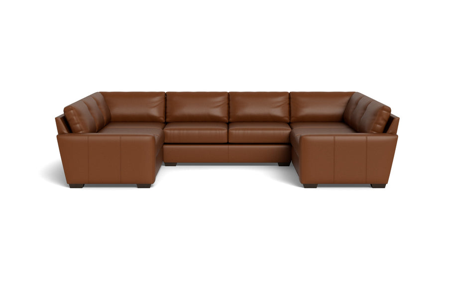 Kai Leather U Sectional-Leather Sofa-Tribeca Chestnut Leather-MAK Modern