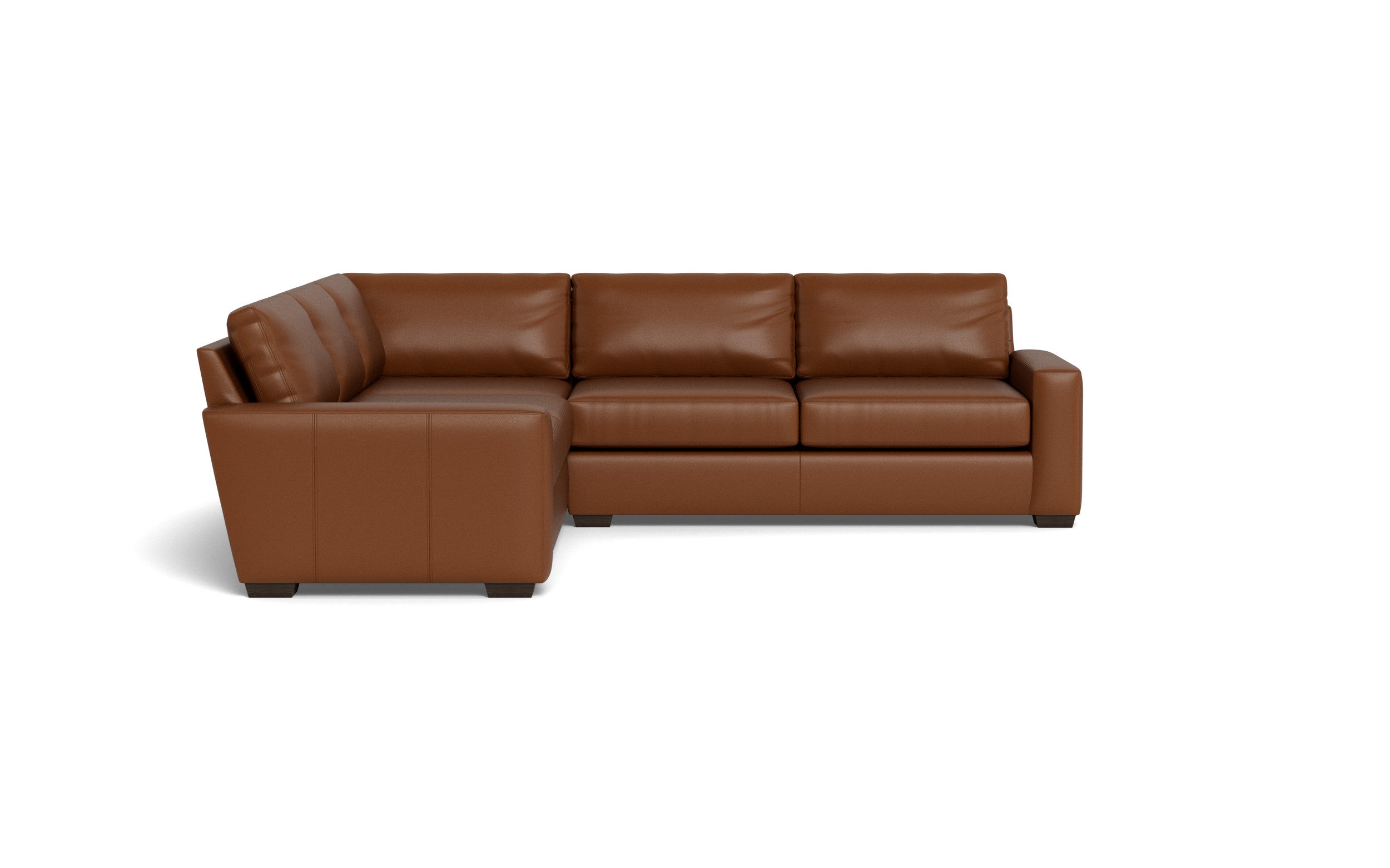 Kai Leather Corner Sectional-Leather Sofa-Tribeca Chestnut Leather-MAK Modern