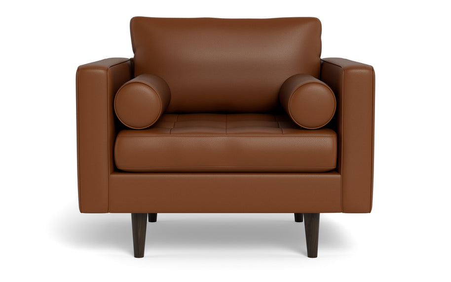 Ayden Leather Arm Chair-Leather Sectional-Tribeca Chestnut Leather-MAK Modern