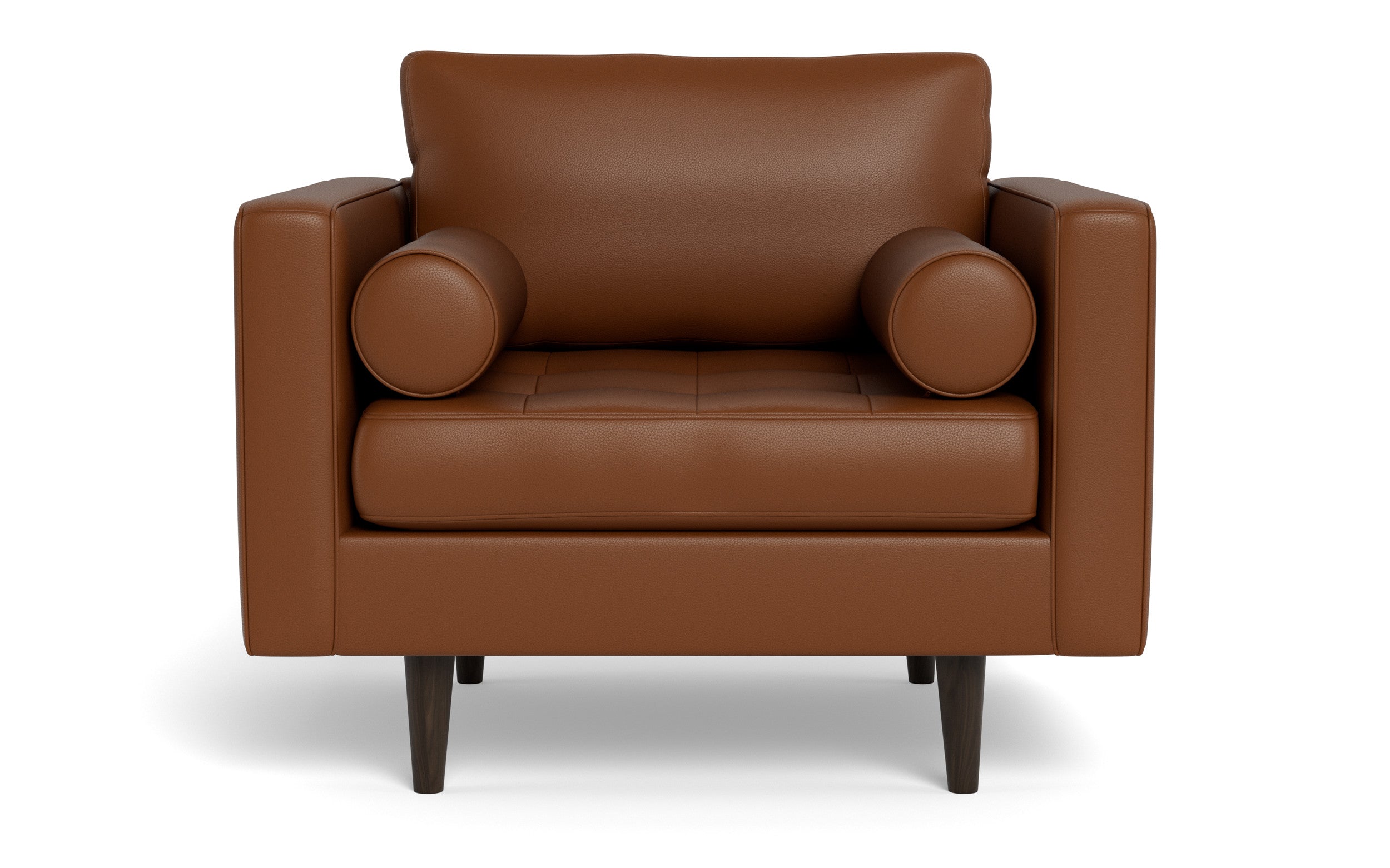 Ayden Leather Arm Chair-Leather Sectional-Tribeca Chestnut Leather-MAK Modern
