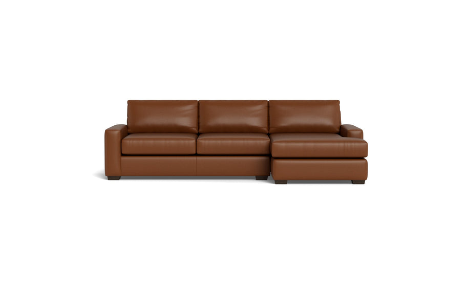 Kai Leather Right Chaise Sectional-Leather Sofa-Tribeca Chestnut Leather-MAK Modern