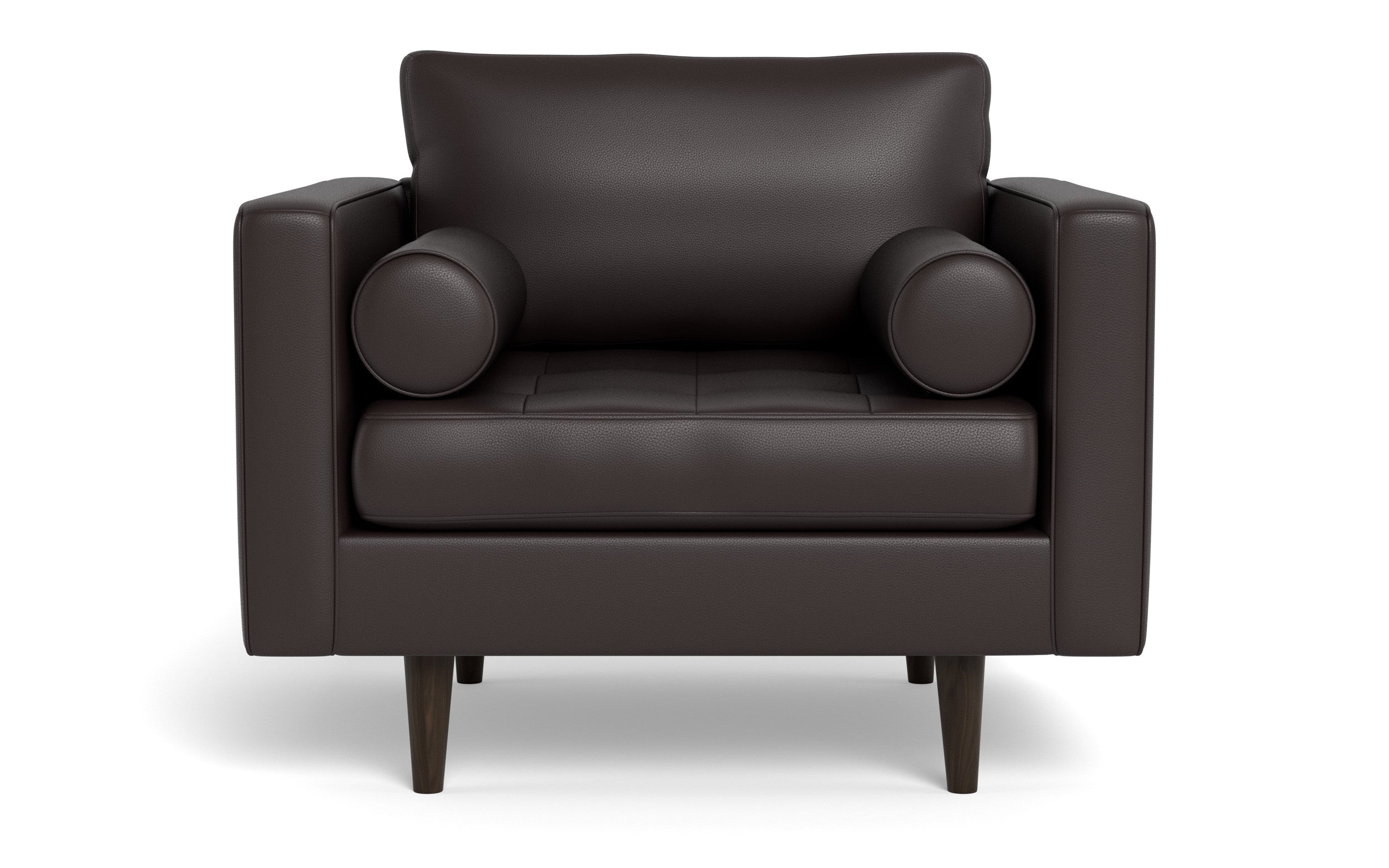 Ayden Leather Arm Chair-Leather Sectional-Tribeca Quarry Leather-MAK Modern