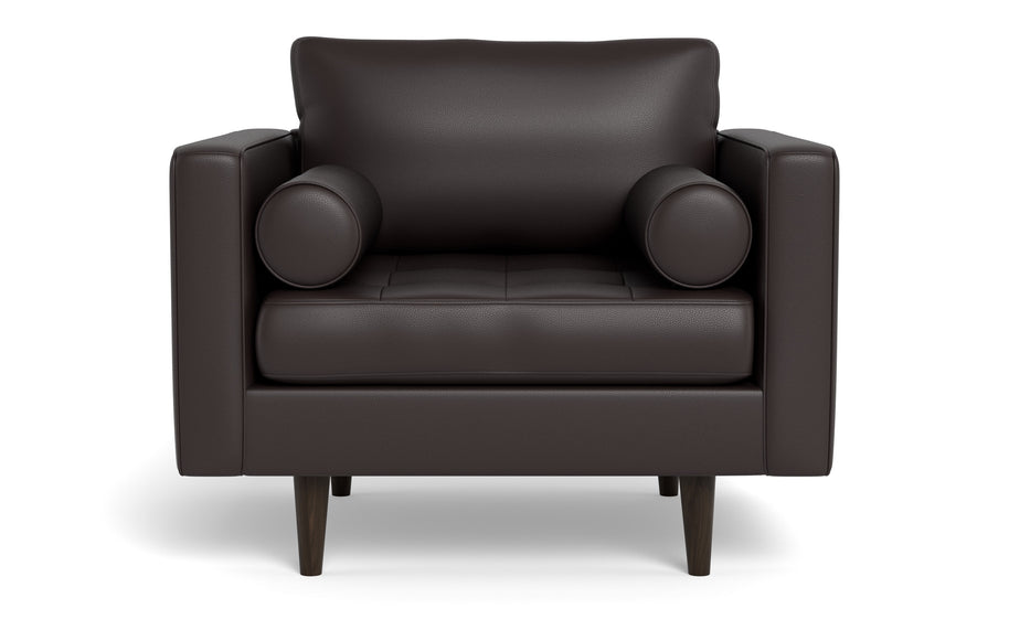 Ayden Leather Arm Chair-Leather Sectional-Tribeca Quarry Leather-MAK Modern