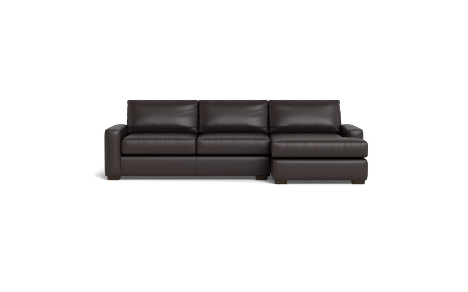 Kai Leather Right Chaise Sectional-Leather Sofa-Tribeca Quarry Leather-MAK Modern