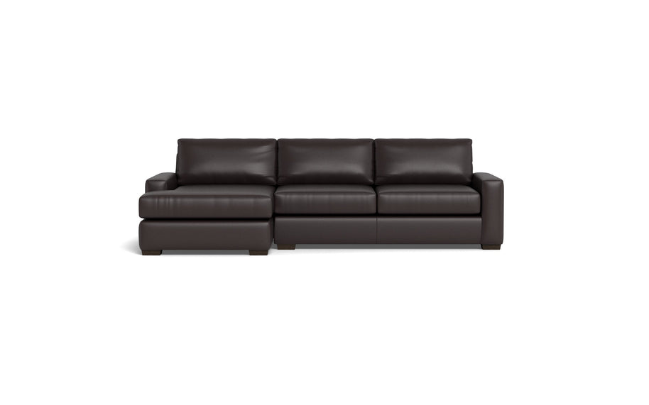 Kai Leather Left Chaise Sectional-Leather Sofa-Tribeca Quarry Leather-MAK Modern