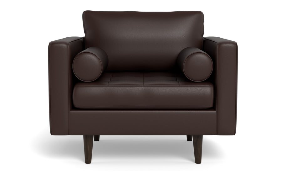 Ayden Leather Arm Chair-Leather Sectional-Tribeca Espresso Leather-MAK Modern