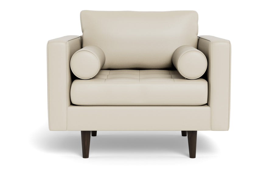 Ayden Leather Arm Chair-Leather Sectional-Tribeca Cream Leather-MAK Modern