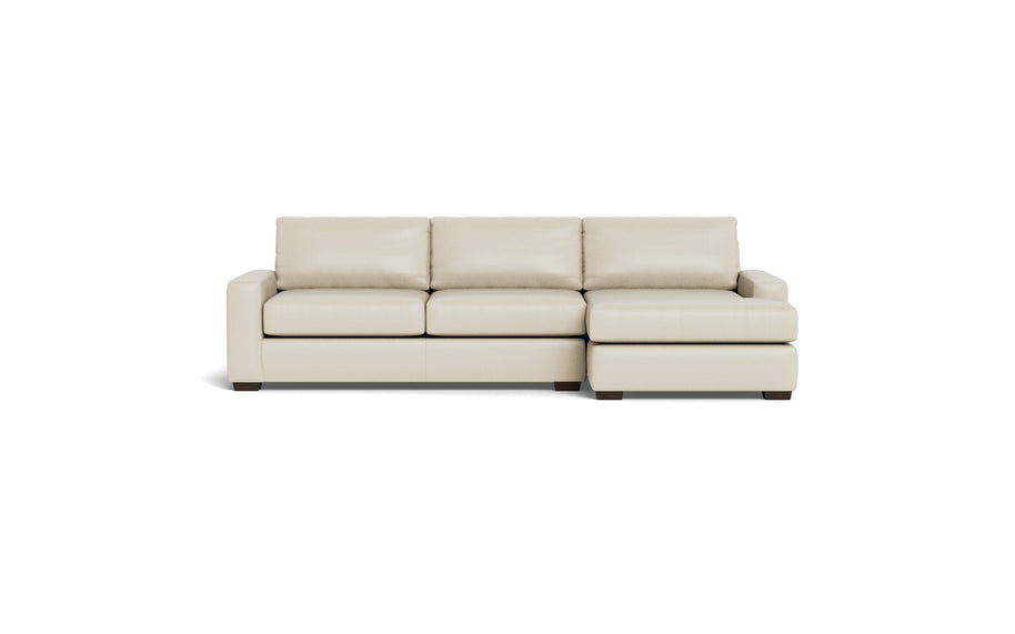 Kai Leather Right Chaise Sectional-Leather Sofa-Tribeca Cream Leather-MAK Modern