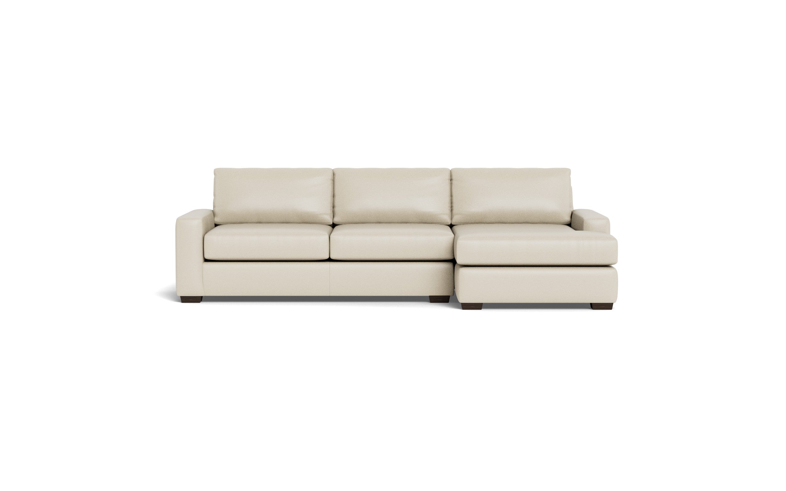 Kai Leather Right Chaise Sectional-Leather Sofa-Tribeca Cream Leather-MAK Modern