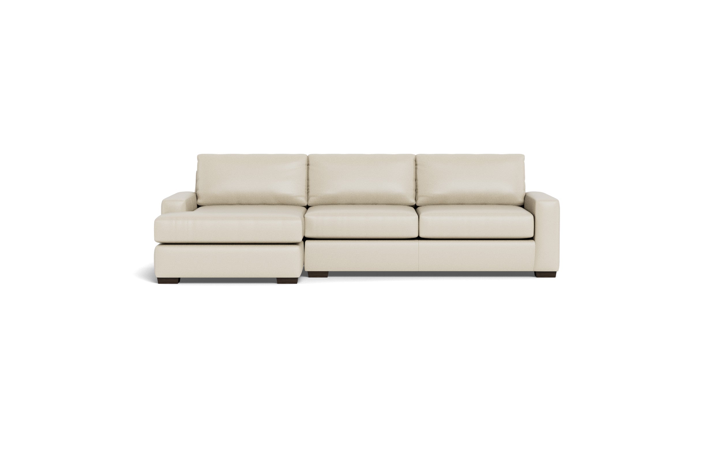 Kai Leather Left Chaise Sectional-Leather Sofa-Tribeca Cream Leather-MAK Modern