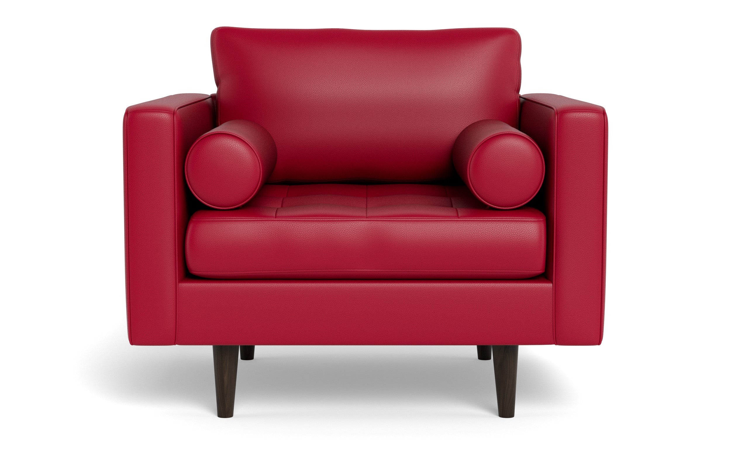 Ayden Leather Arm Chair-Leather Sectional-Tribeca Scarlet-MAK Modern