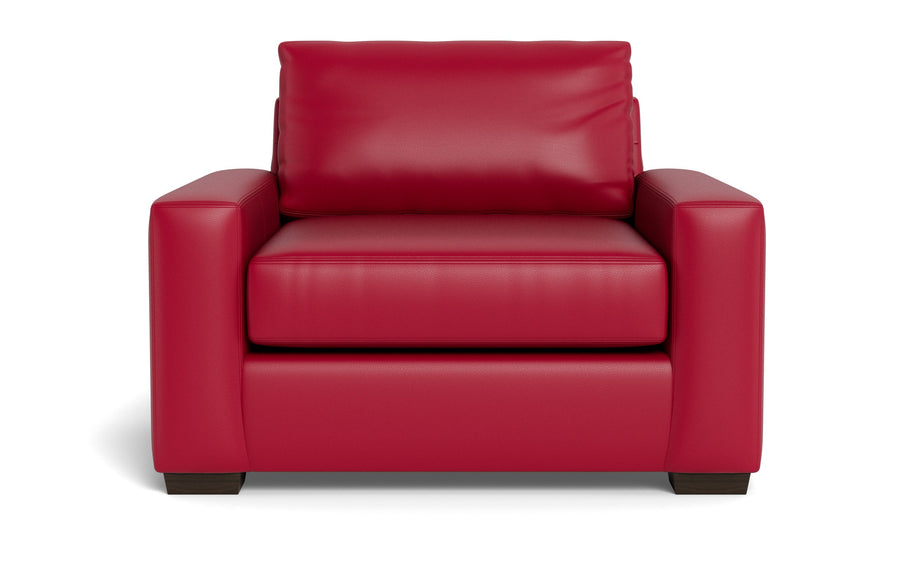 Kai Leather Arm Chair-Leather Sofa-Tribeca Scarlet-MAK Modern