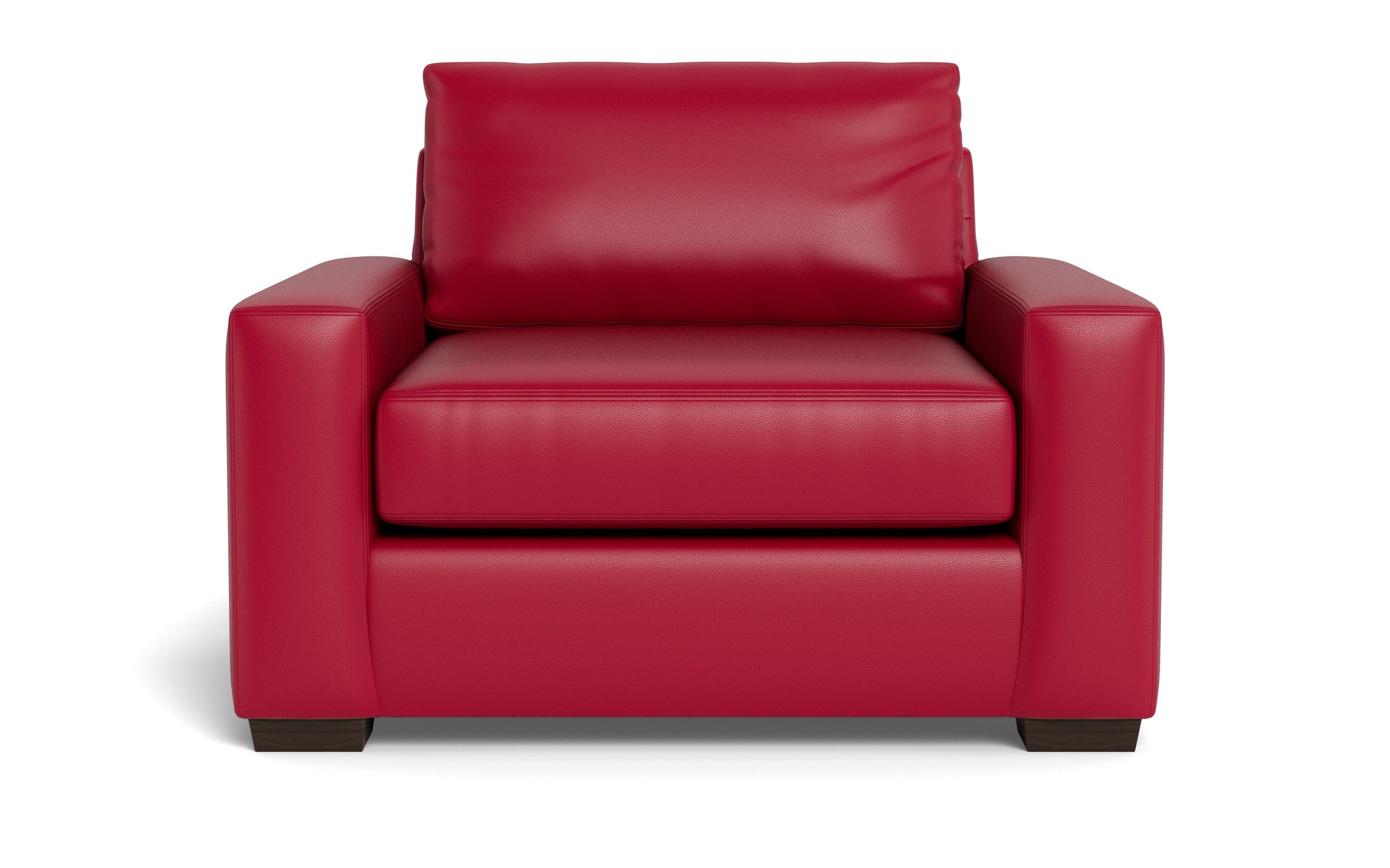 Kai Leather Arm Chair-Leather Sofa-Tribeca Scarlet-MAK Modern