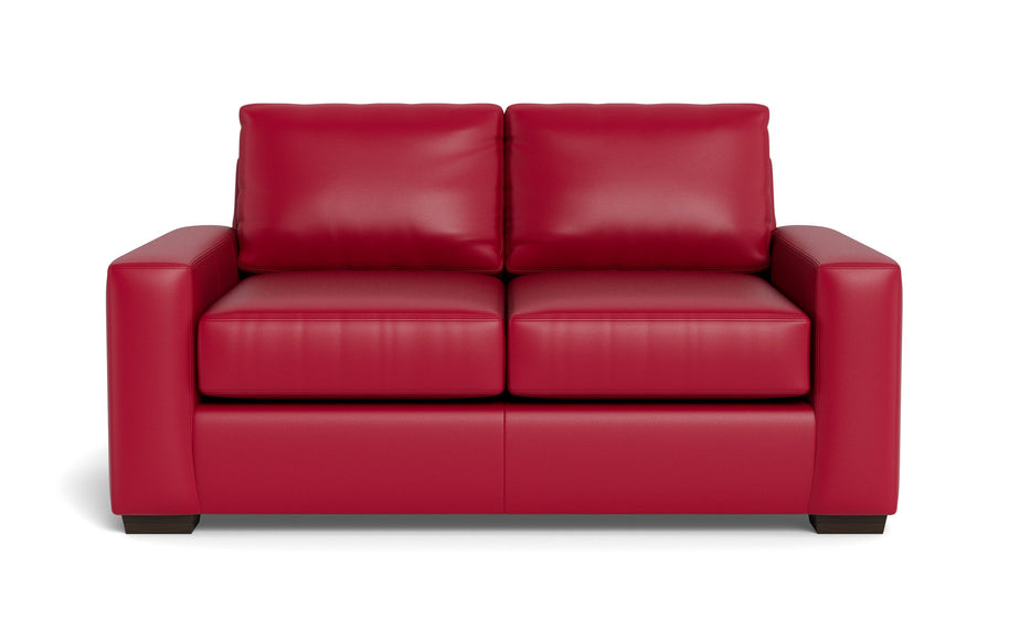 Kai Leather Loveseat-Leather Sofa-Tribeca Scarlet-MAK Modern