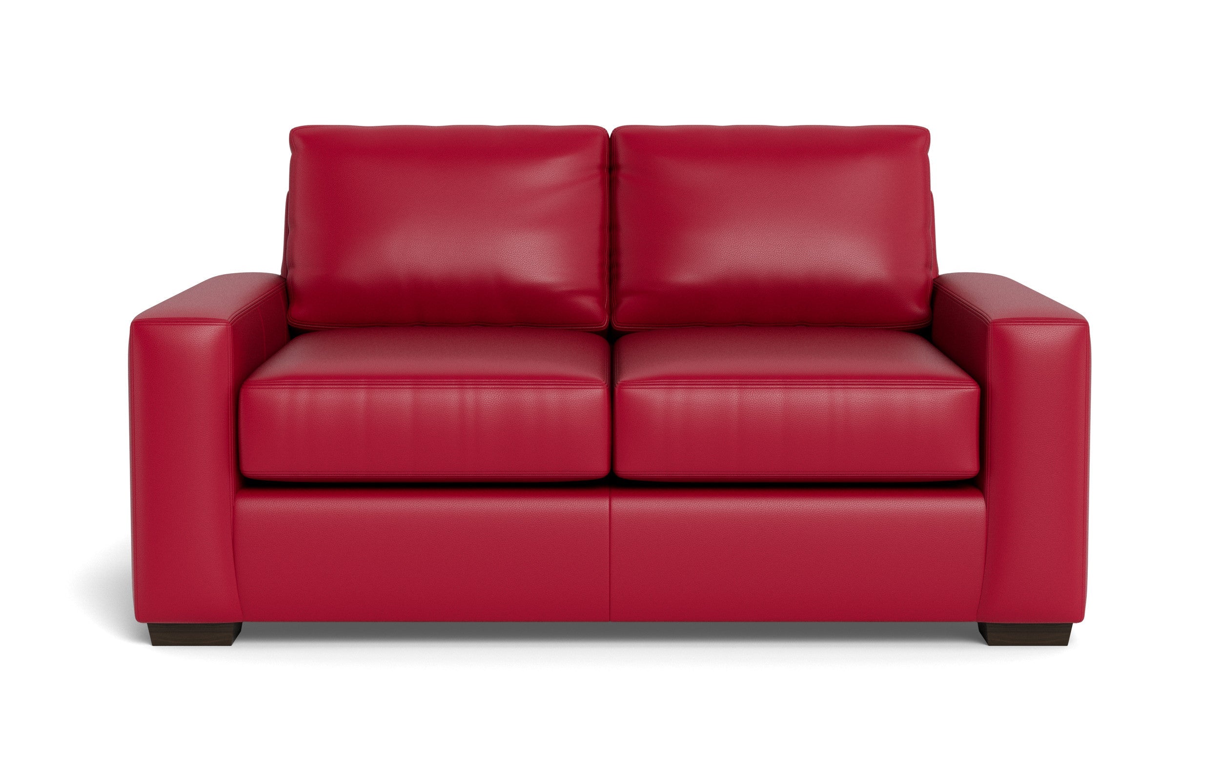 Kai Leather Loveseat-Leather Sofa-Tribeca Scarlet-MAK Modern