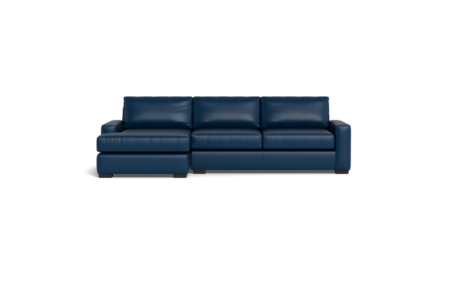 Kai Leather Left Chaise Sectional-Leather Sofa-Tribeca Cobalt-MAK Modern