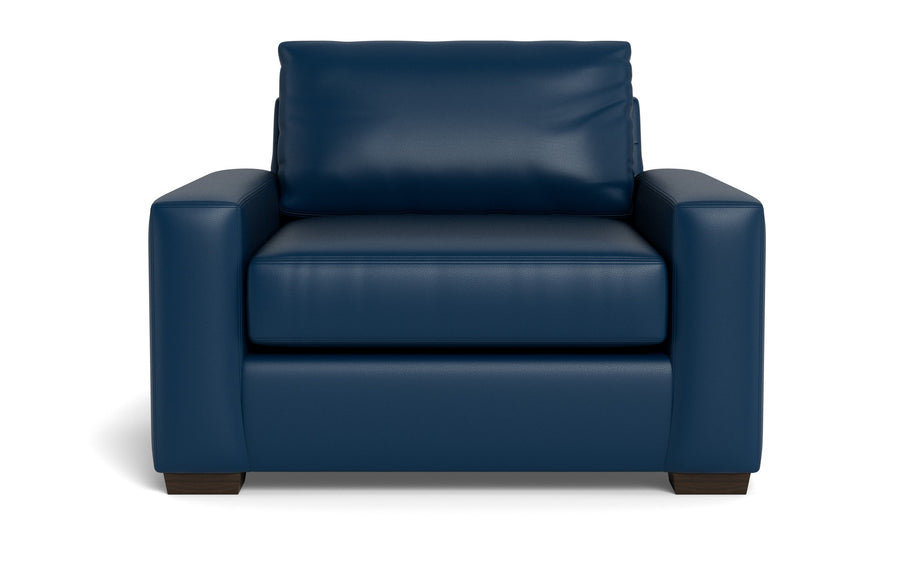 Kai Leather Arm Chair-Leather Sofa-Tribeca Cobalt-MAK Modern