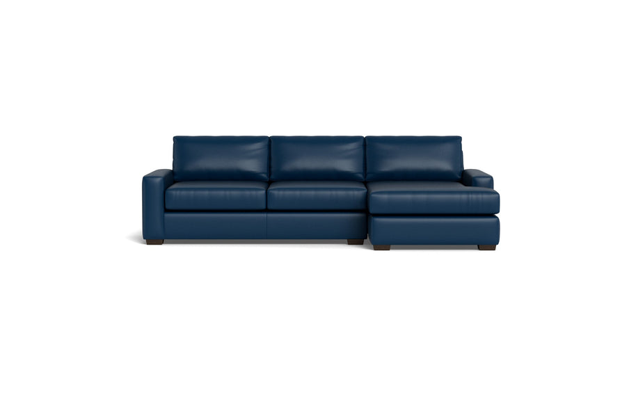 Kai Leather Right Chaise Sectional-Leather Sofa-Tribeca Cobalt-MAK Modern