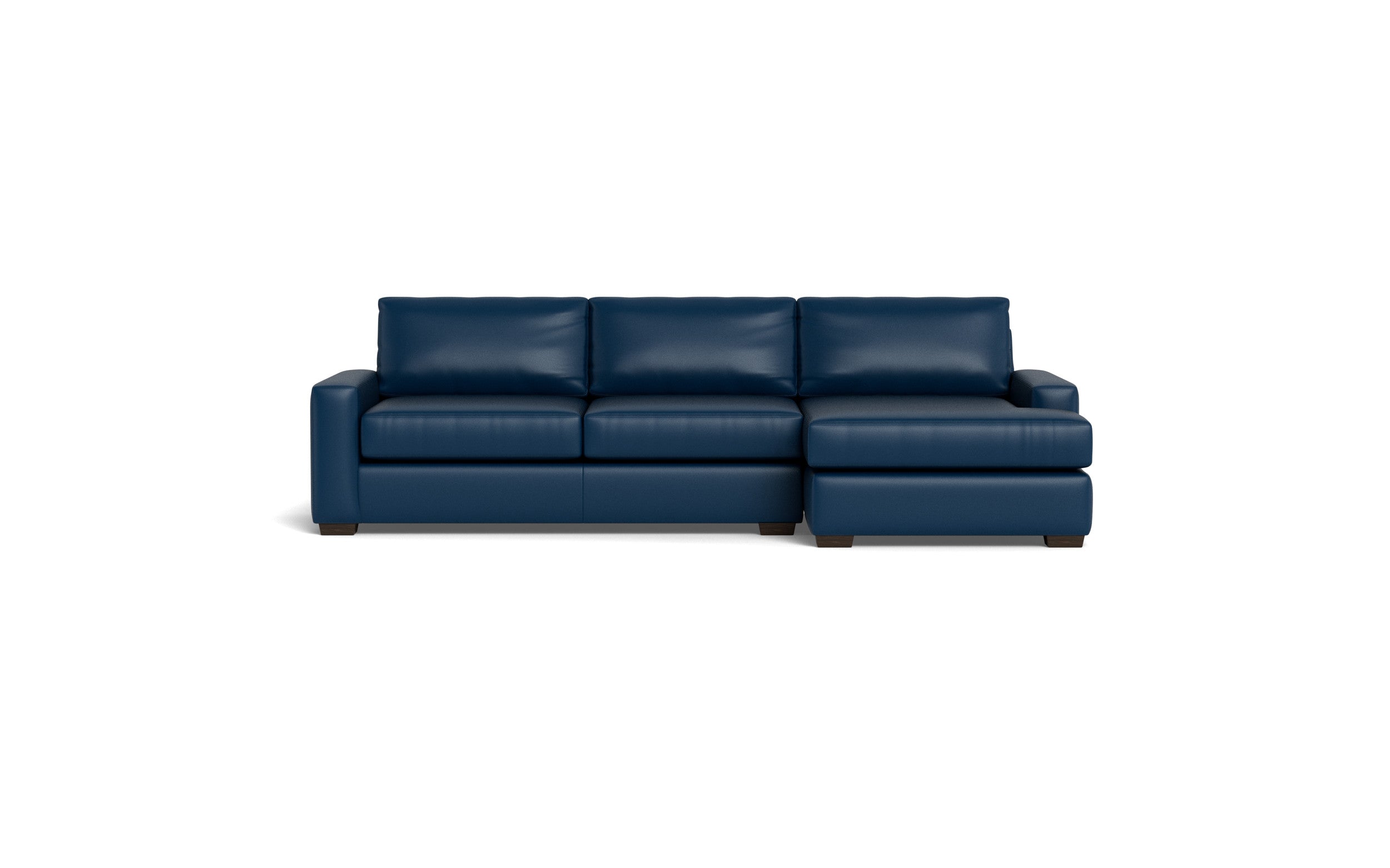 Kai Leather Right Chaise Sectional-Leather Sofa-Tribeca Cobalt-MAK Modern