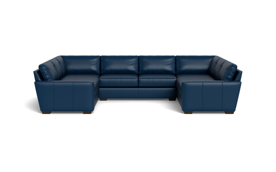 Kai Leather U Sectional-Leather Sofa-Tribeca Cobalt-MAK Modern