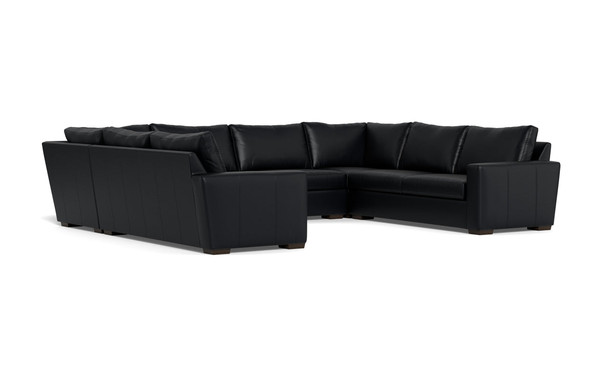 Alexa Leather U Sectional-Leather Sofa-Tribeca Black Leather-MAK Modern