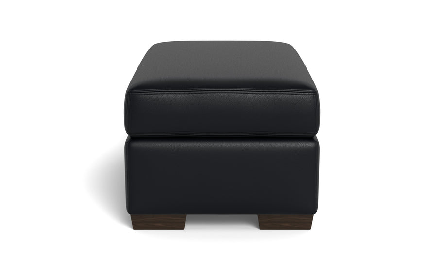 Alexa Leather Ottoman-Leather Sofa-Tribeca Black Leather-MAK Modern