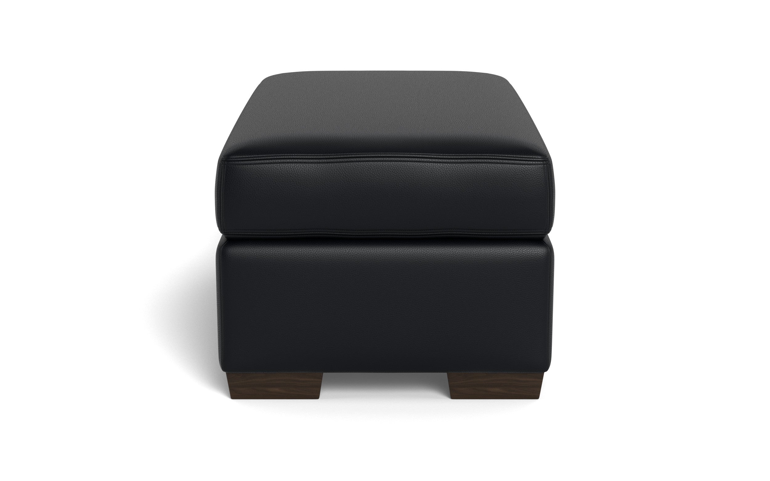Alexa Leather Ottoman-Leather Sofa-Tribeca Black Leather-MAK Modern