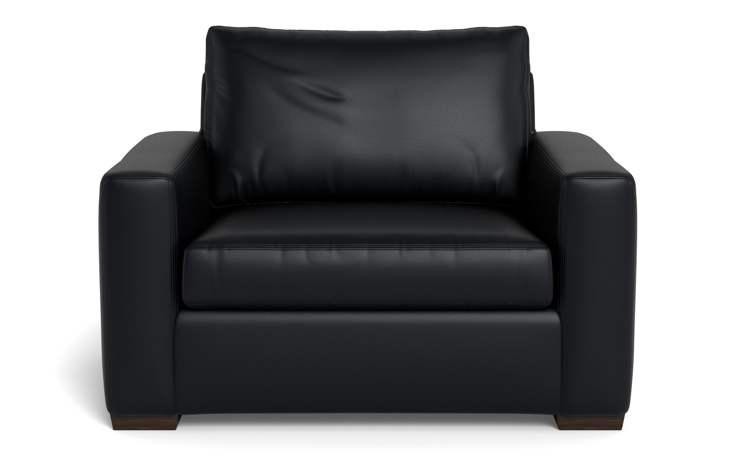 Alexa Leather Arm Chair-Leather Sofa-Tribeca Black Leather-MAK Modern