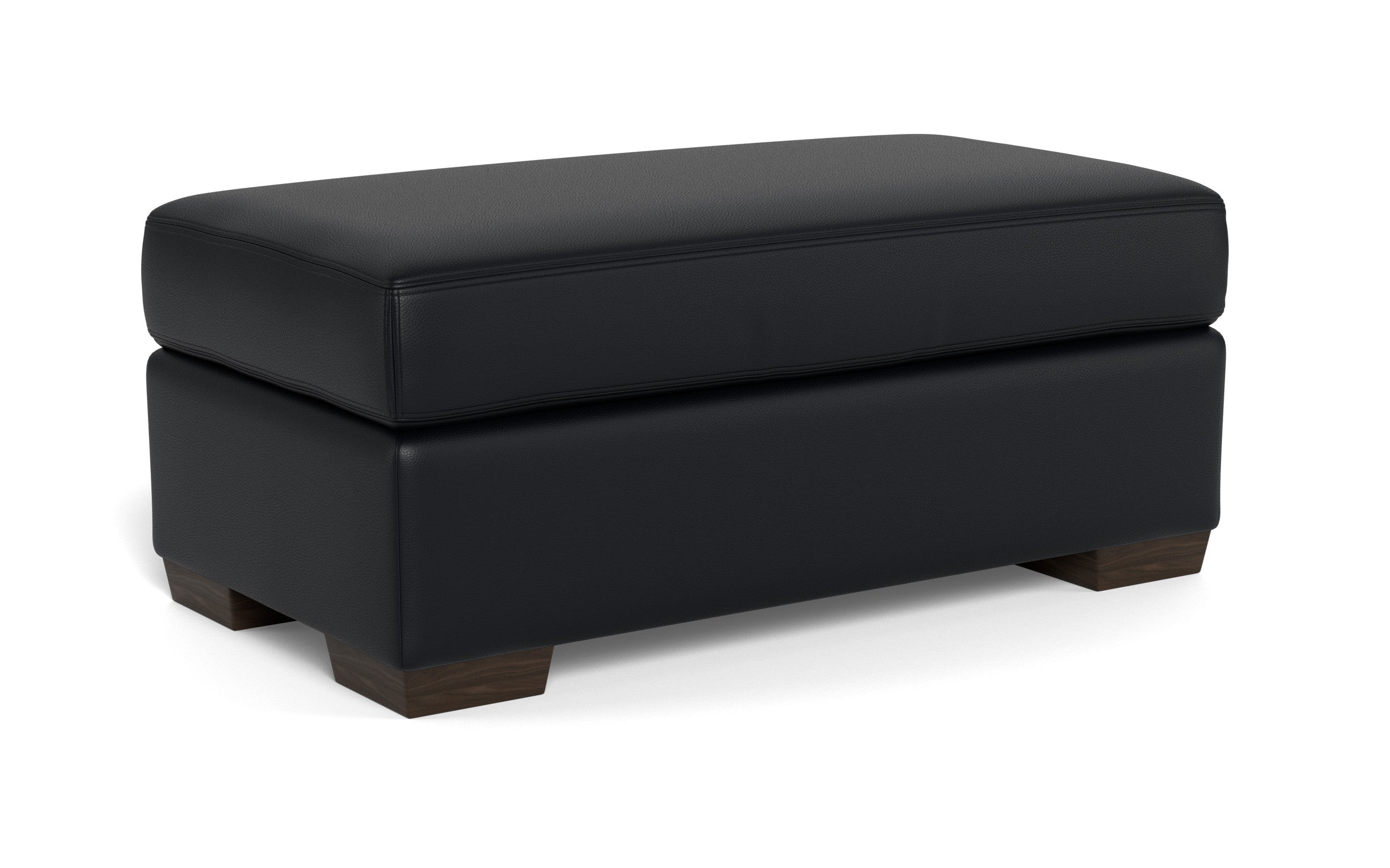 Alexa Leather Ottoman-Leather Sofa-Tribeca Black Leather-MAK Modern