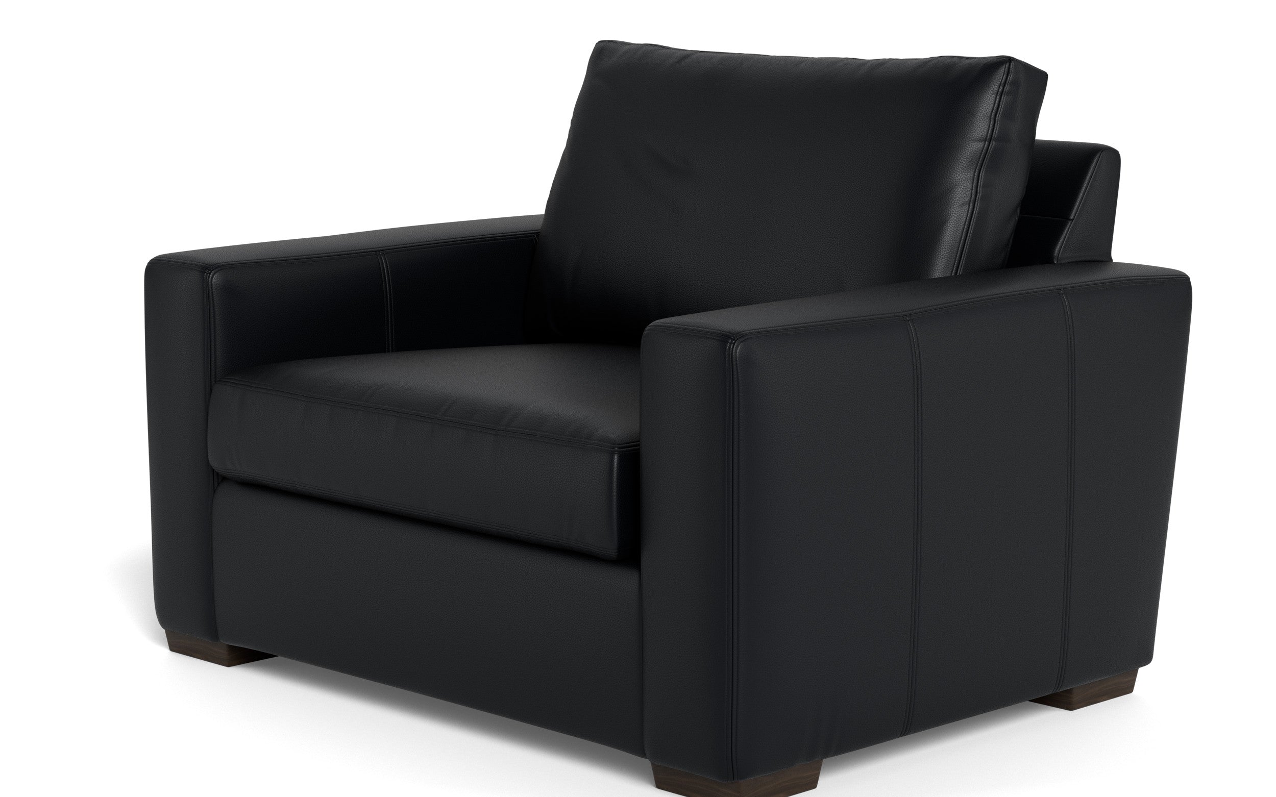 Alexa Leather Arm Chair-Leather Sofa-Tribeca Black Leather-MAK Modern