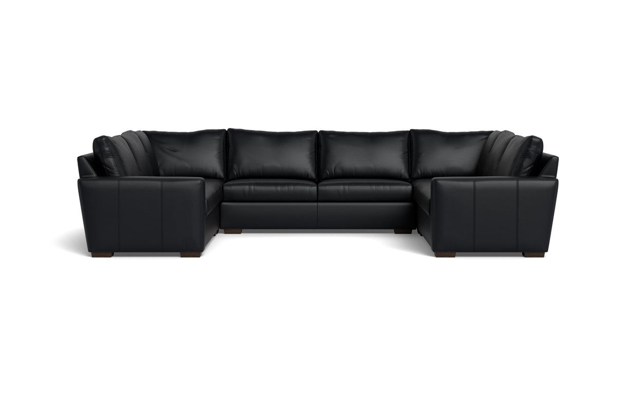Alexa Leather U Sectional-Leather Sofa-Tribeca Black Leather-MAK Modern